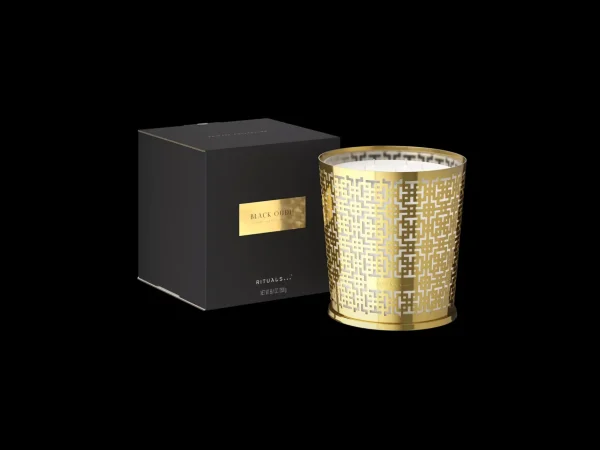 Rituals XL Black Oudh Scented Candle With Metal Sleeve | Candele Profumate